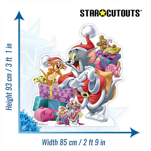 Tom and Jerry Christmas Gifts Star Mini Cardboard Cutout 93cm Product Gallery Image